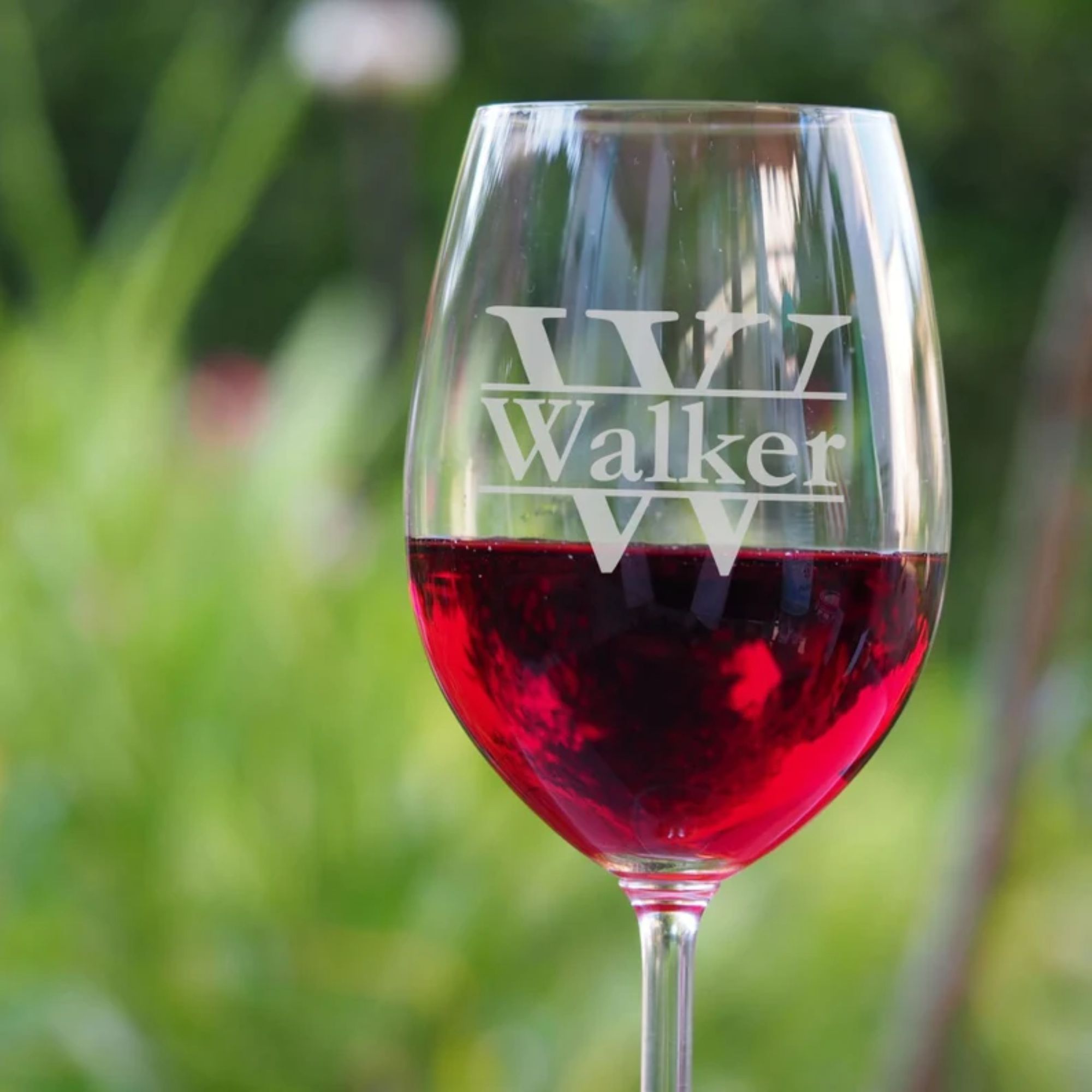 Engraved Wine Glass